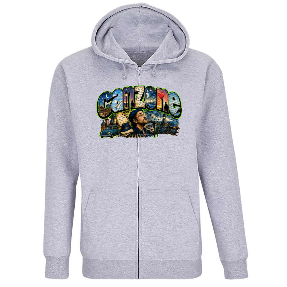 Felpa Premium Cappuccio Zip linea Canzone Dalla
