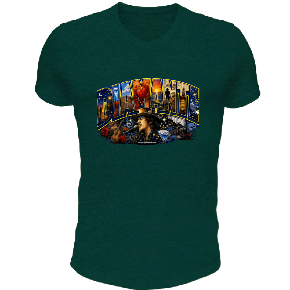 T-Shirt Unisex Scollo V linea Diamante Zucchero