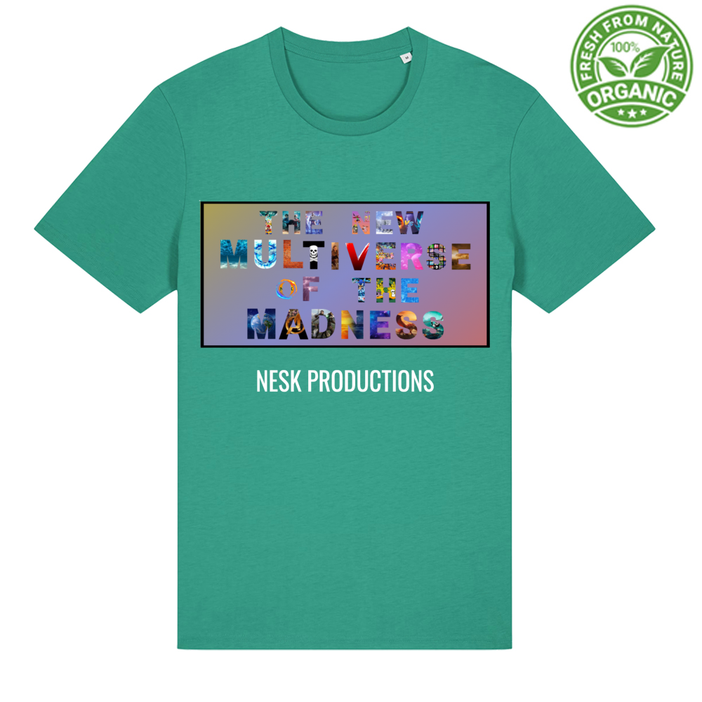 T-Shirt Unisex Organica T-Shirt del Multiverso con Sfondo a Colori