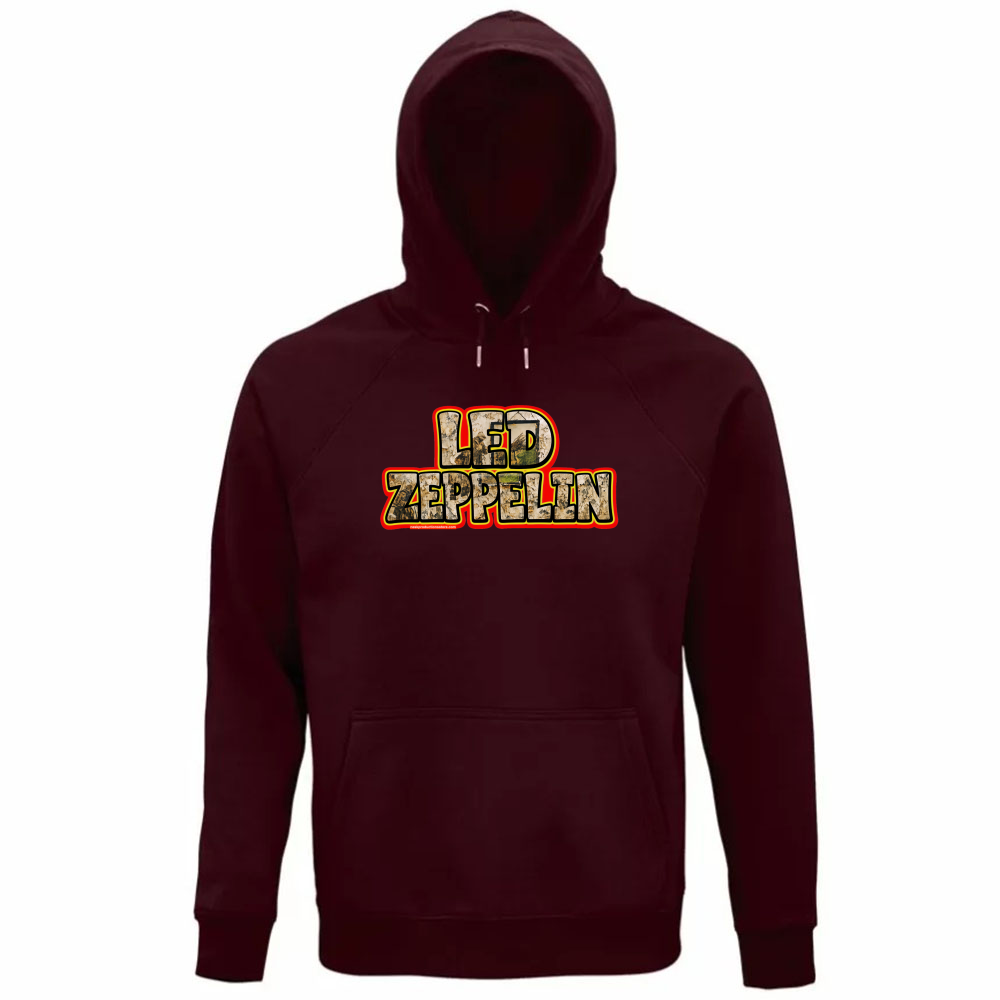 Felpa Organica Unisex Cappuccio linea Led Zeppelin  A