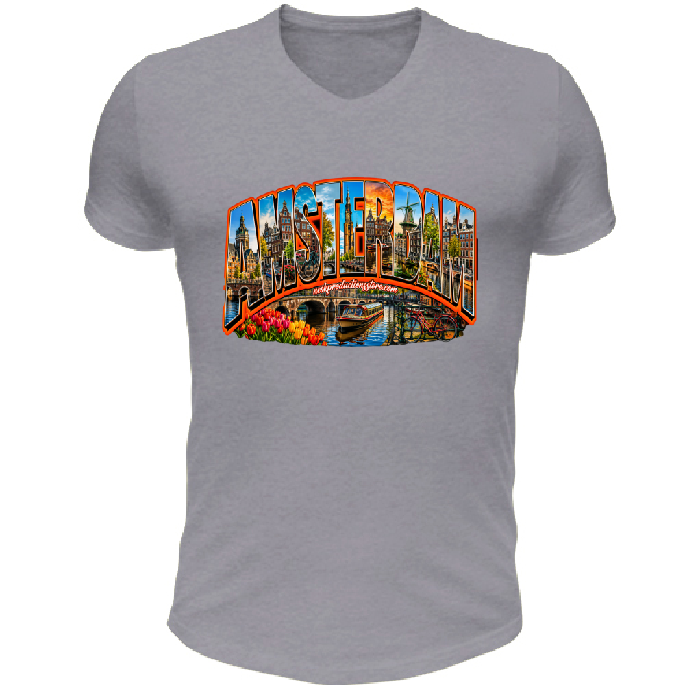 T-Shirt Unisex Scollo V linea amsterdam