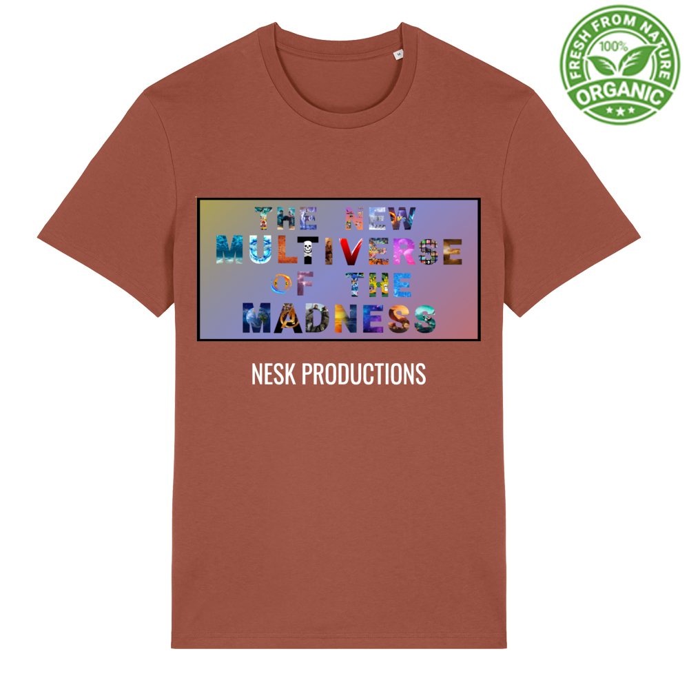 T-Shirt Unisex Organica T-Shirt del Multiverso con Sfondo a Colori