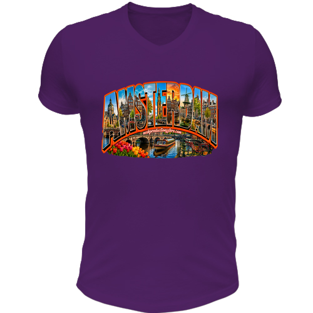 T-Shirt Unisex Scollo V linea amsterdam