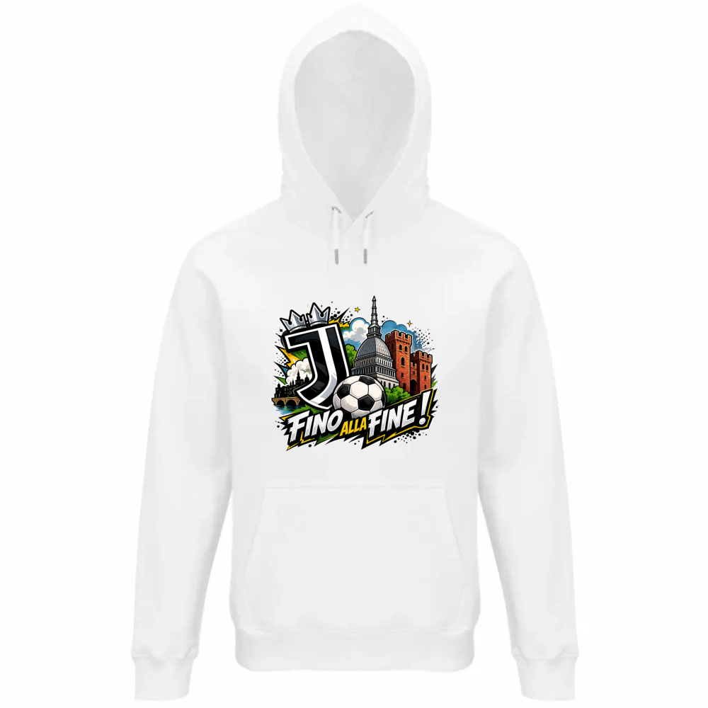 Felpa Organica Unisex Cappuccio linea Juve fino alla fine