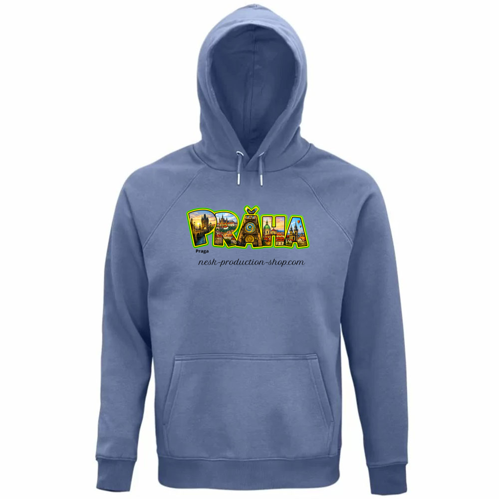 Felpa Organica Unisex Cappuccio linea praga