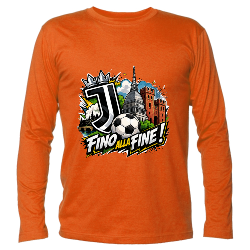 T-Shirt Unisex Manica Lunga linea Juve fino alla fine