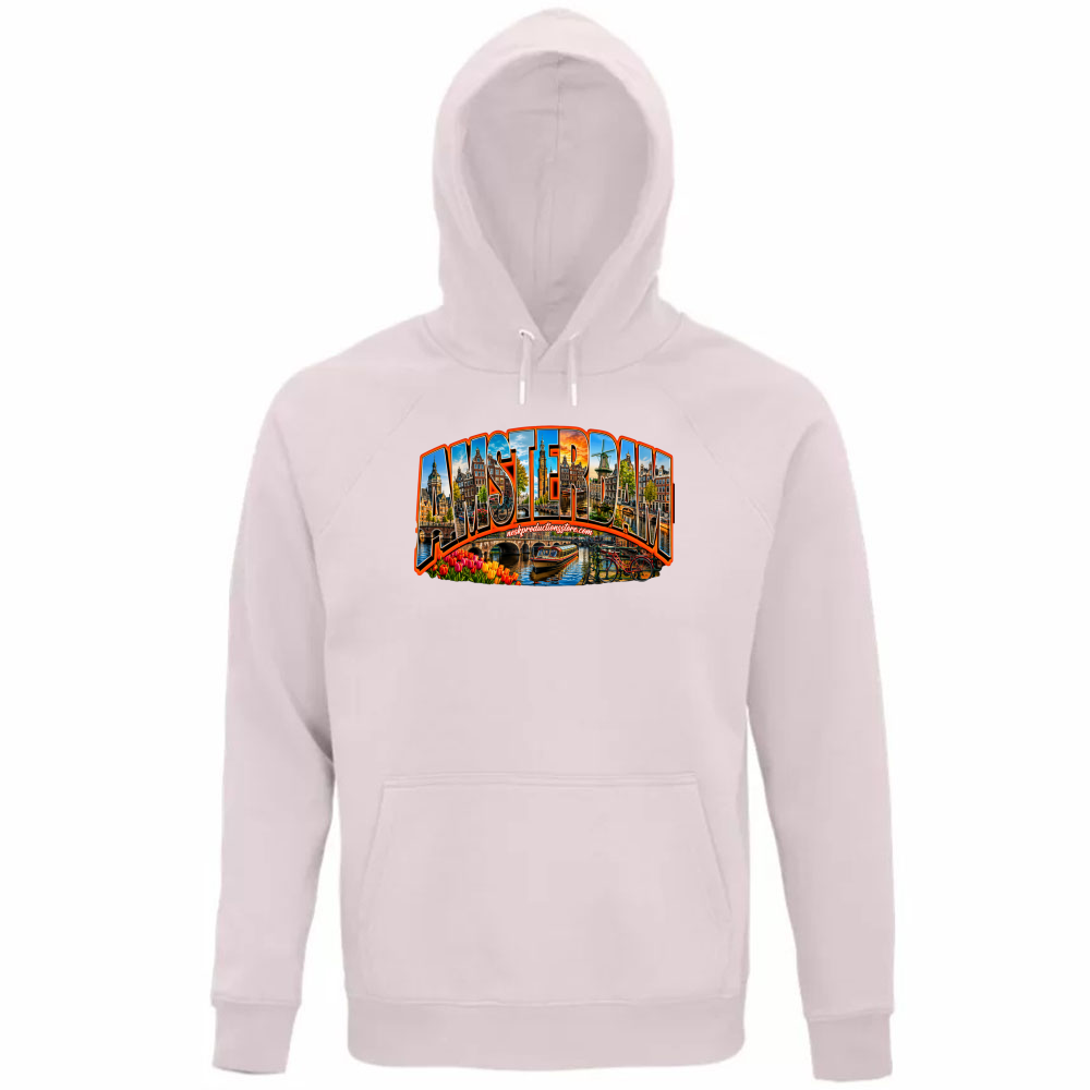 Felpa Organica Unisex Cappuccio linea amsterdam