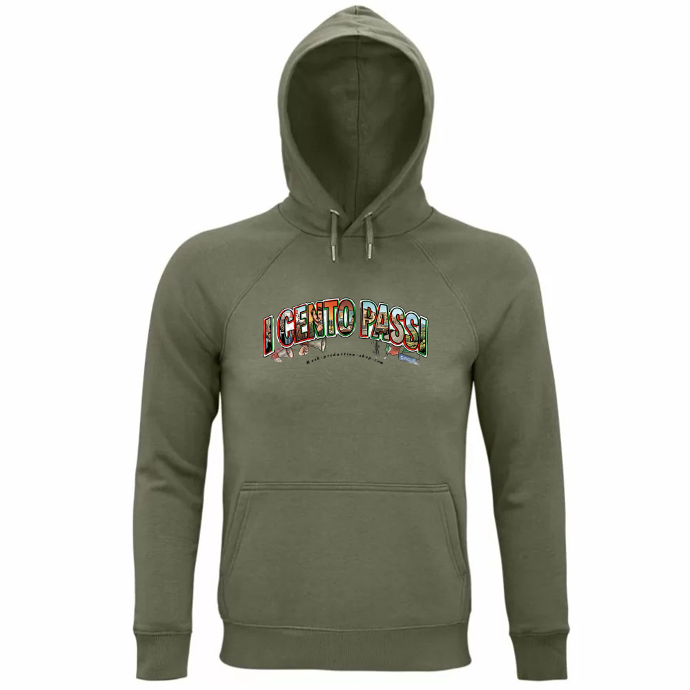 Felpa Organica Unisex Cappuccio linea cento passi