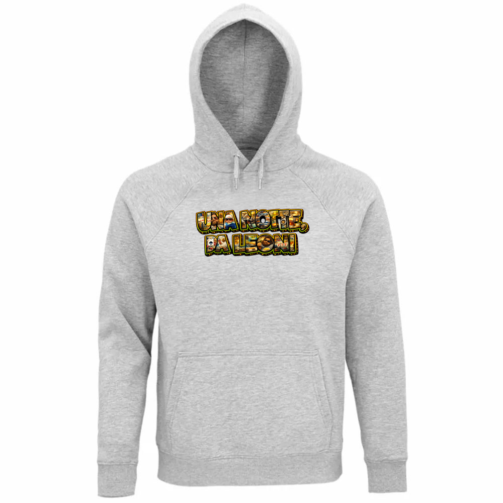 Felpa Organica Unisex Cappuccio Maglietta una Notte da Leoni