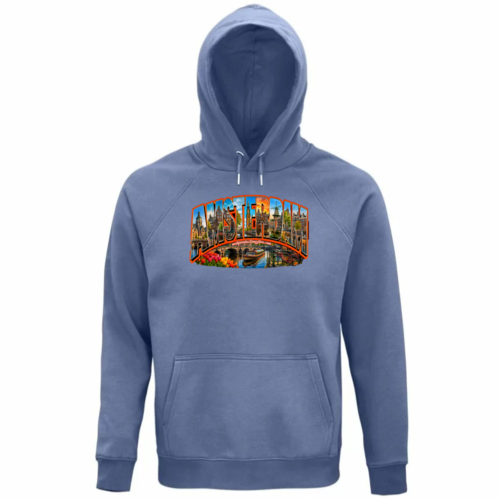 Felpa Organica Unisex Cappuccio linea amsterdam
