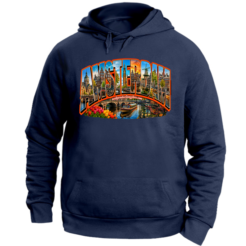 Felpa con Cappuccio Unisex Large linea amsterdam