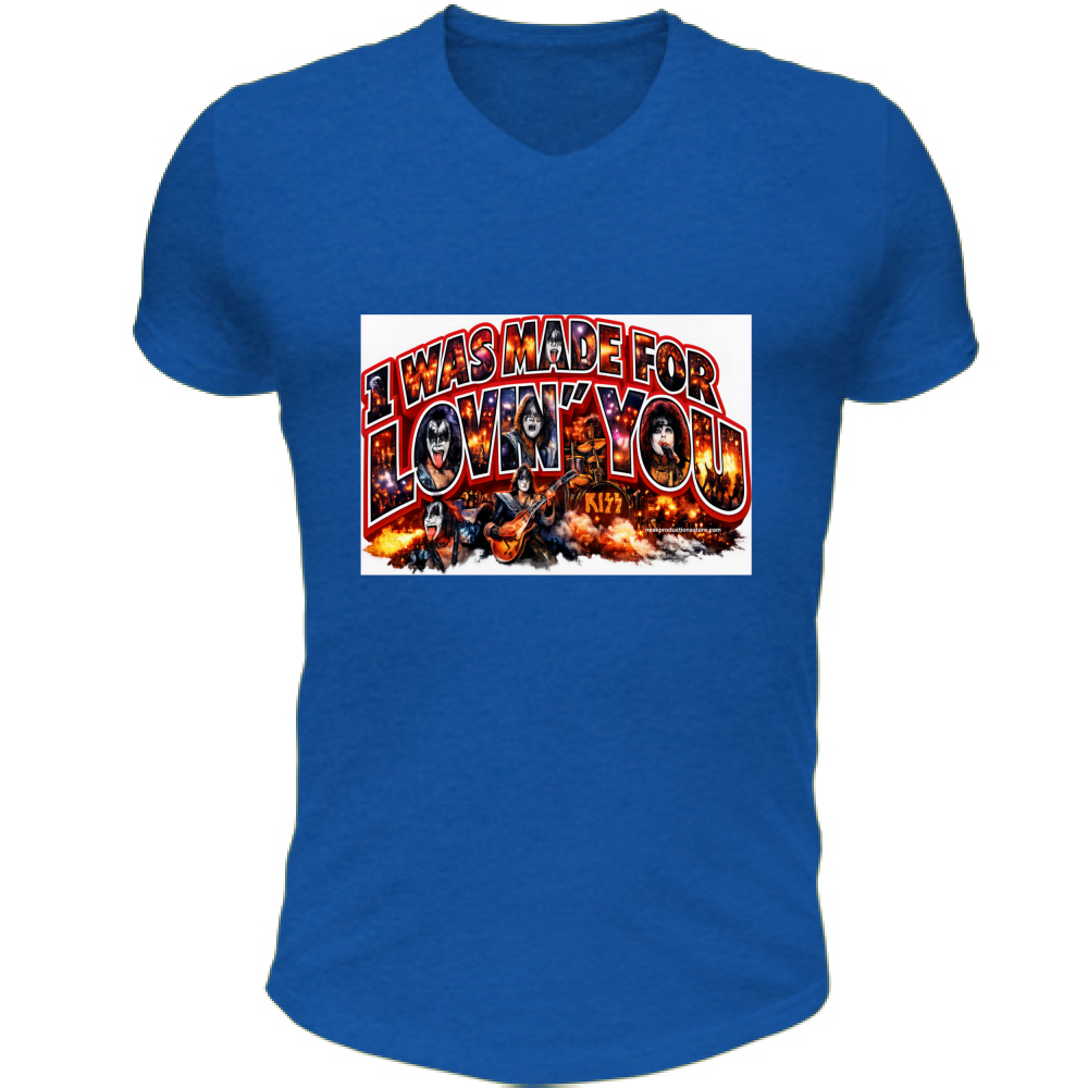 T-Shirt Unisex Scollo V linea i was made for lovin you 1A