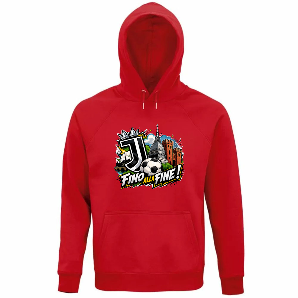 Felpa Organica Unisex Cappuccio linea Juve fino alla fine