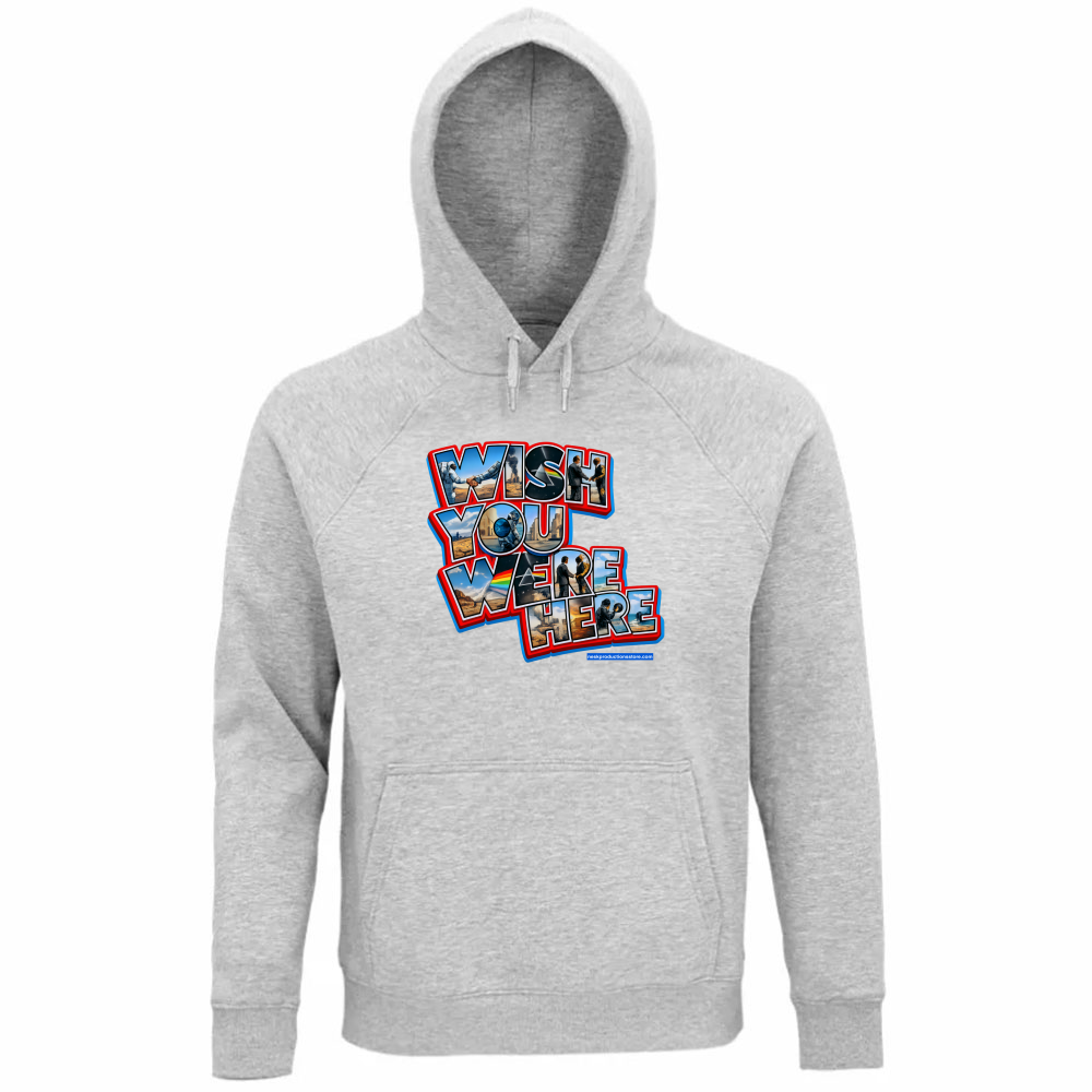 Felpa Organica Unisex Cappuccio linea wish you were here A