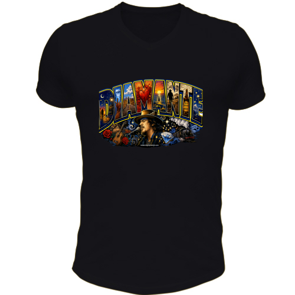 T-Shirt Unisex Scollo V linea Diamante Zucchero