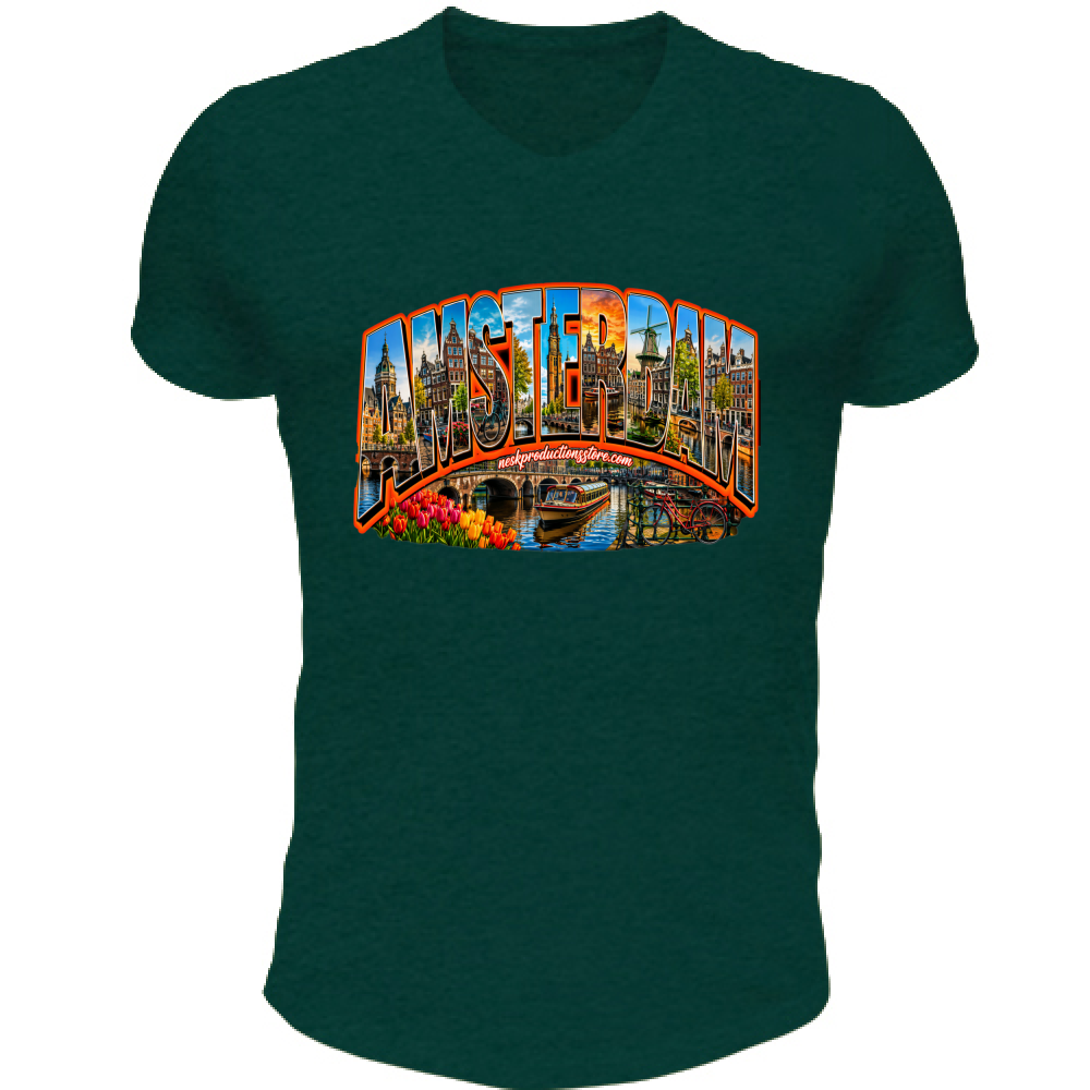 T-Shirt Unisex Scollo V linea amsterdam