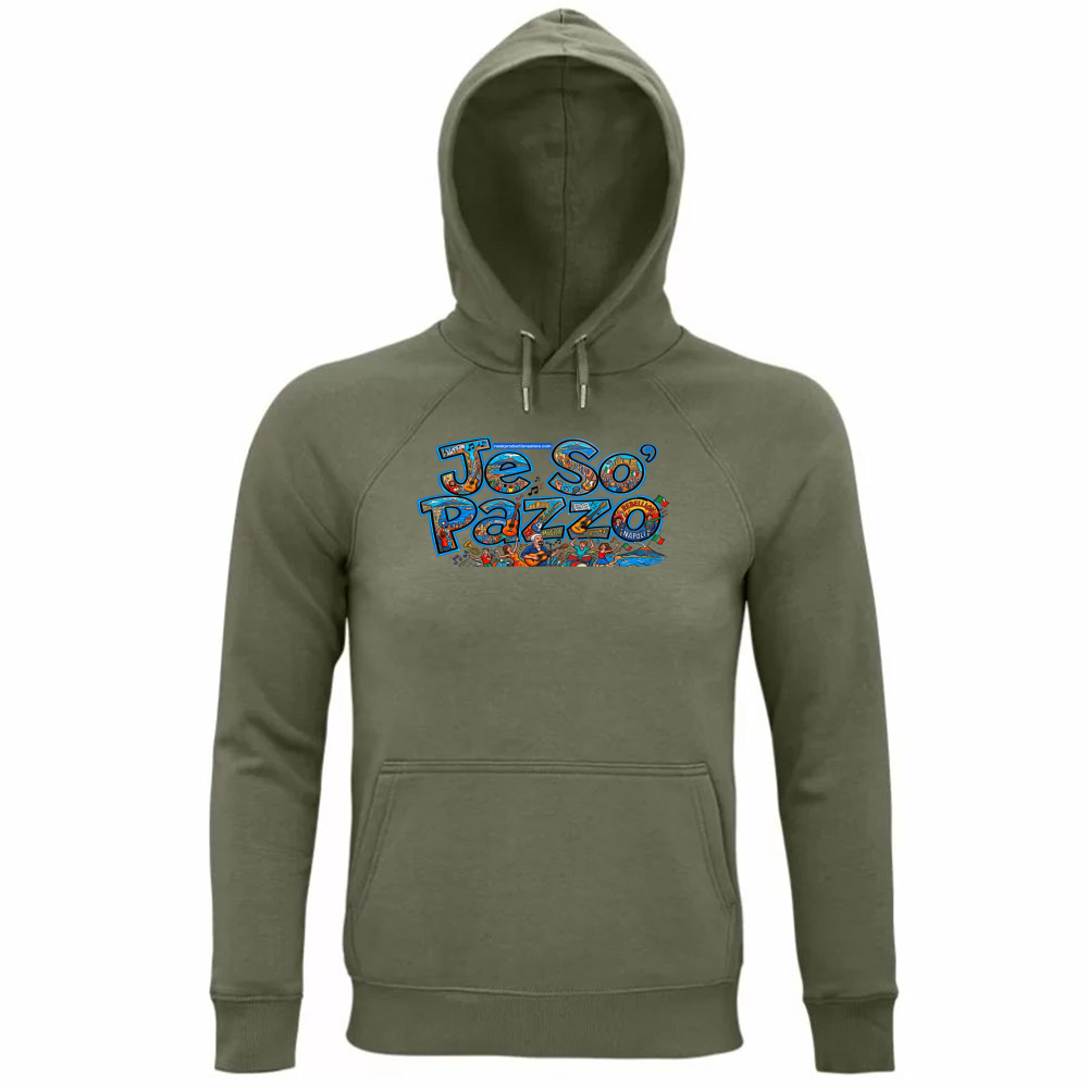 Felpa Organica Unisex Cappuccio linea je so pazzo A