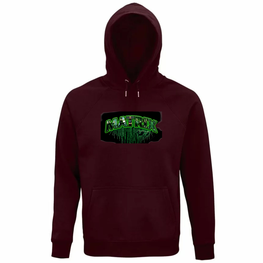 Felpa Organica Unisex Cappuccio linea matrix A