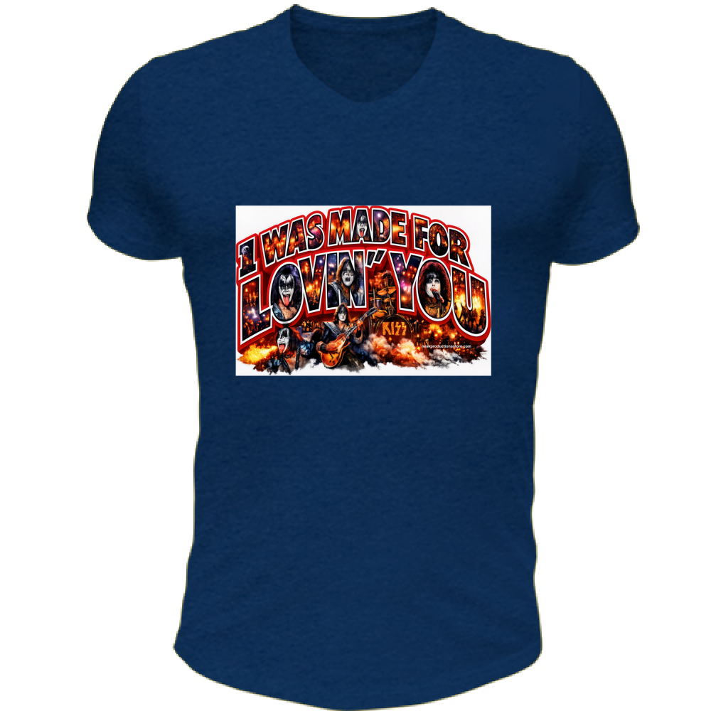 T-Shirt Unisex Scollo V linea i was made for lovin you 1A