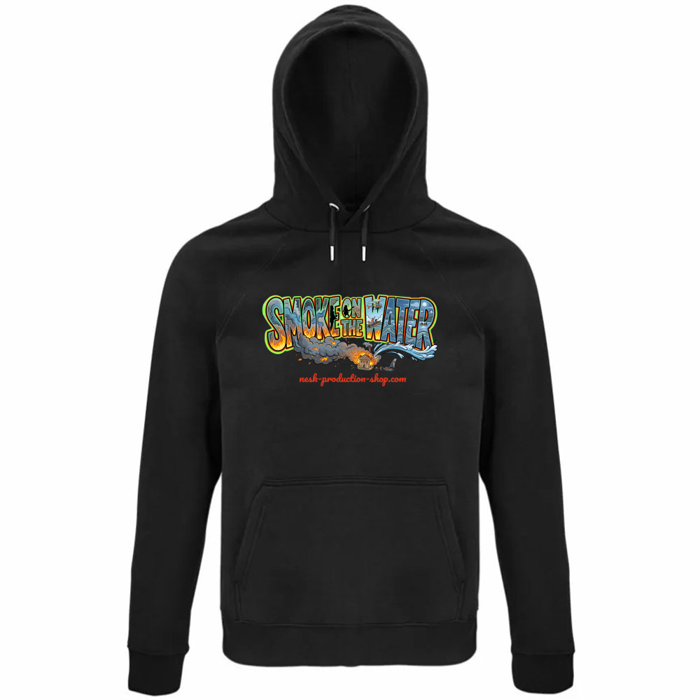 Felpa Organica Unisex Cappuccio linea smoke on the water