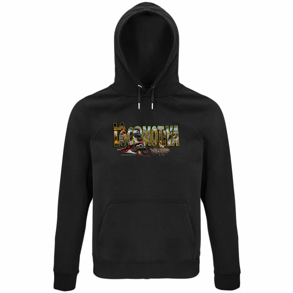 Felpa Organica Unisex Cappuccio linea la locomotiva A