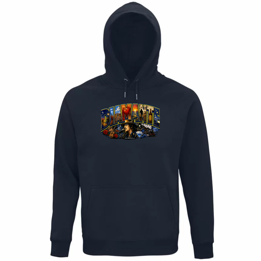 Felpa Organica Unisex Cappuccio linea Diamante Zucchero
