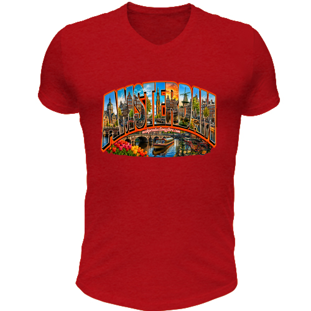 T-Shirt Unisex Scollo V linea amsterdam