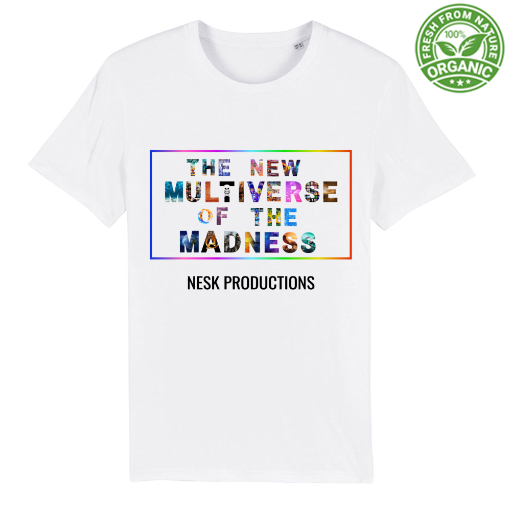 T-Shirt Unisex Premium Organic T-Shirt of Multiverse a Sfondo Bianco