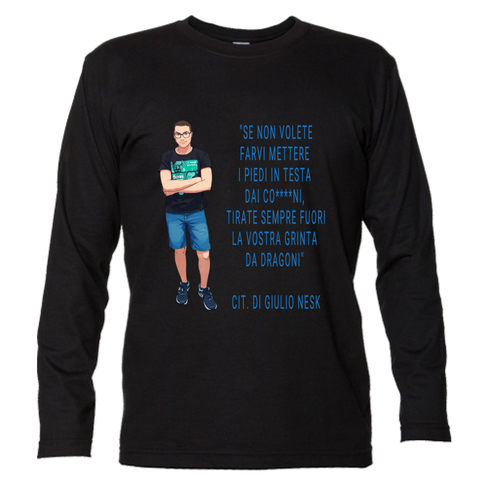 T-Shirt Unisex Manica Lunga T-Shirt con una Frase Motivazionale