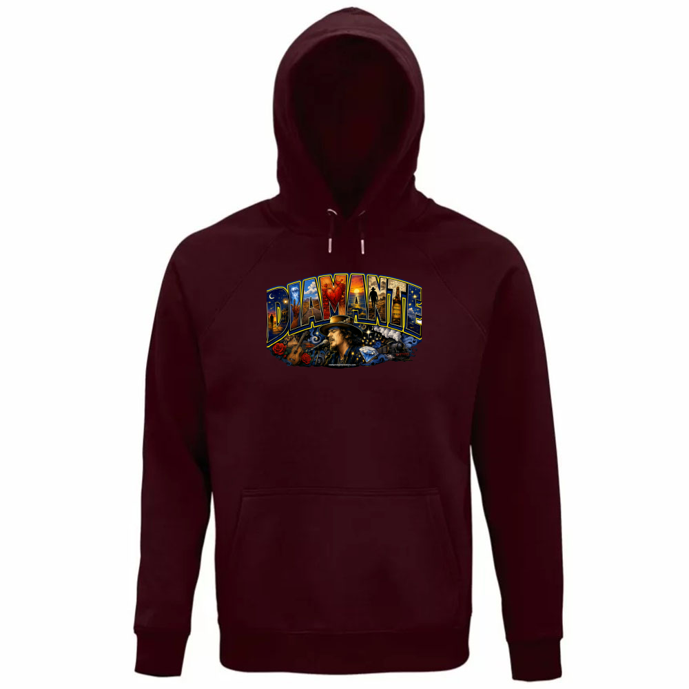 Felpa Organica Unisex Cappuccio linea Diamante Zucchero