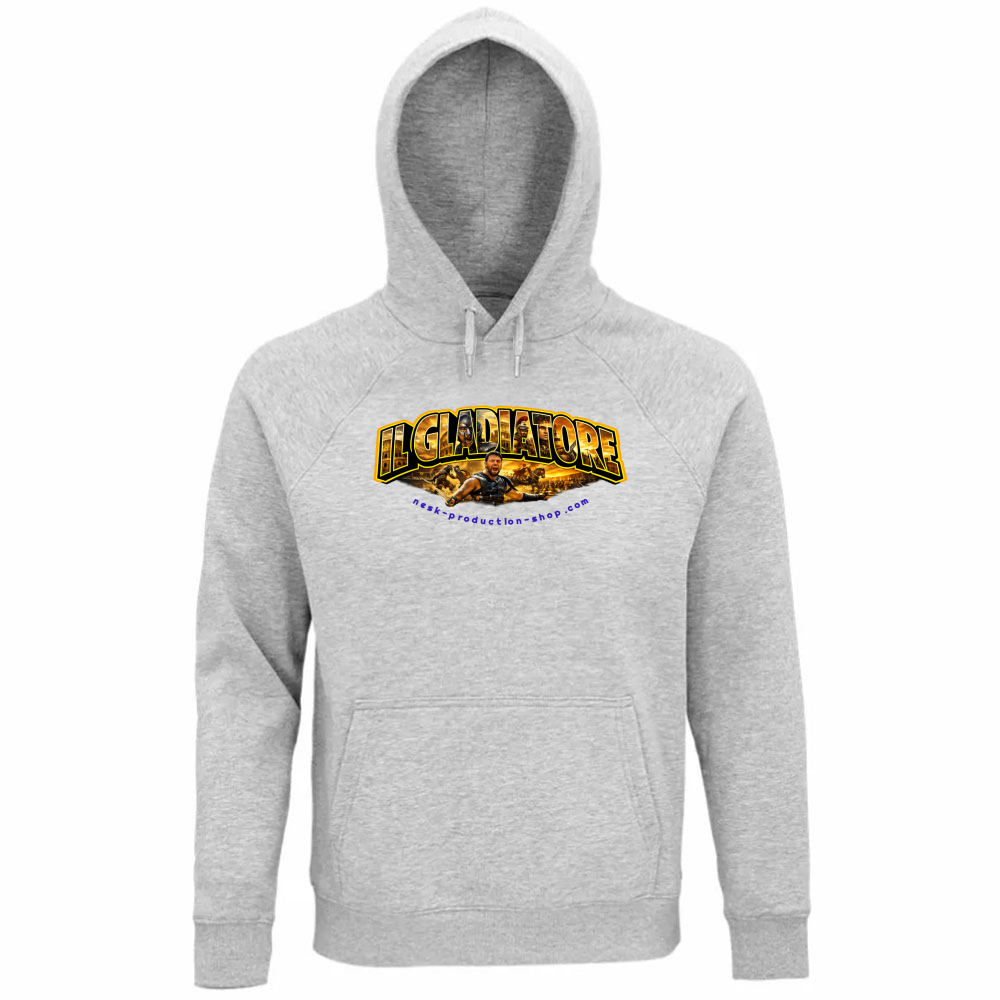 Felpa Organica Unisex Cappuccio linea gladiatore