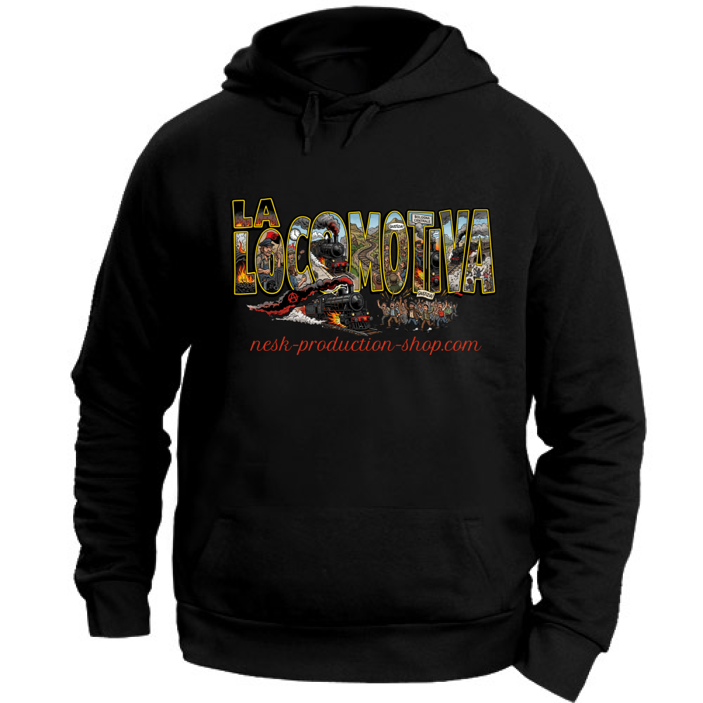 Felpa con Cappuccio Unisex Large linea la locomotiva