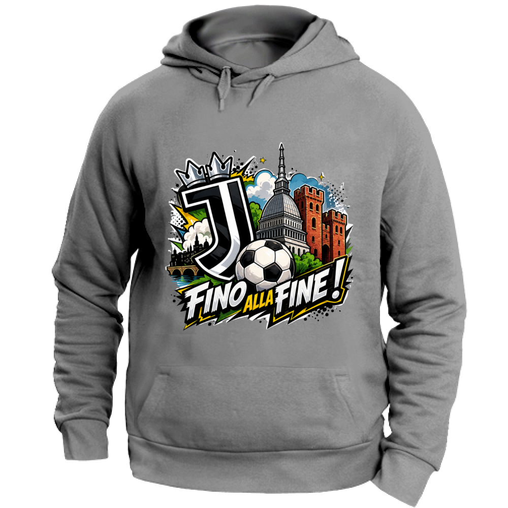 Felpa con Cappuccio Unisex Large linea Juve fino alla fine