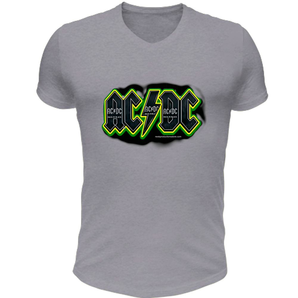 T-Shirt Unisex Scollo V linea AC/DC   A