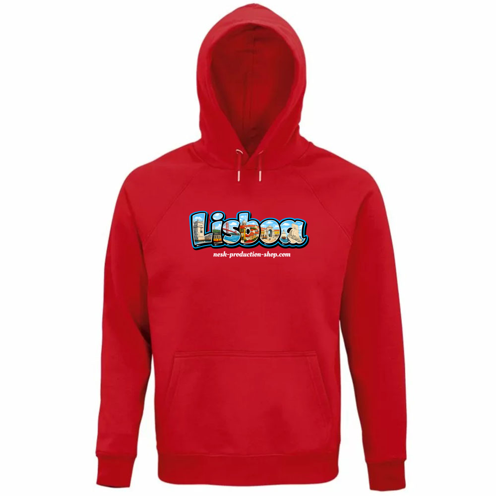Felpa Organica Unisex Cappuccio linea lisboa