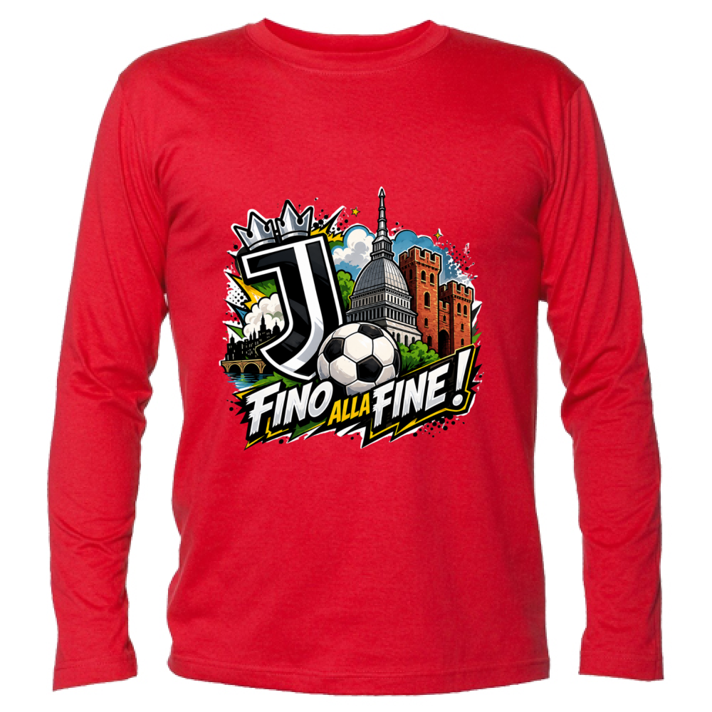 T-Shirt Unisex Manica Lunga linea Juve fino alla fine