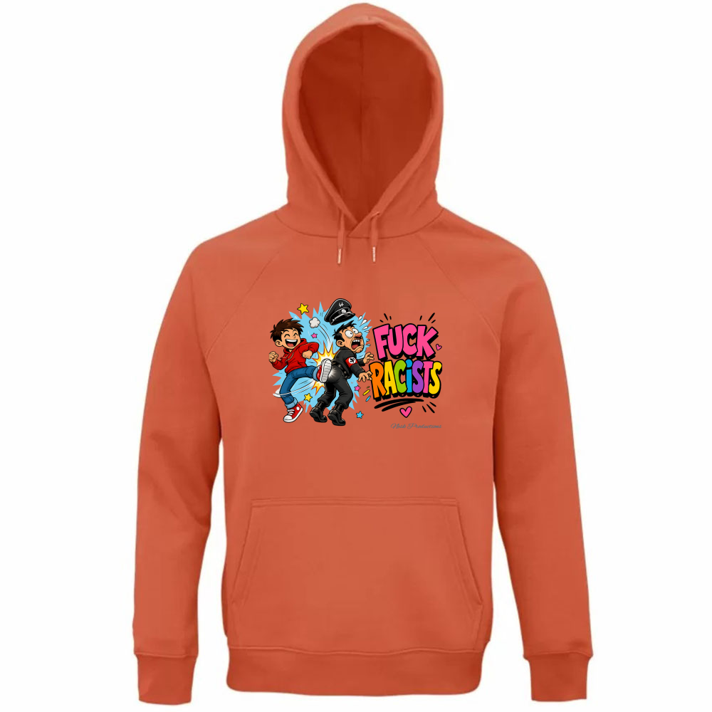 Felpa Organica Unisex Cappuccio linea fuckracists
