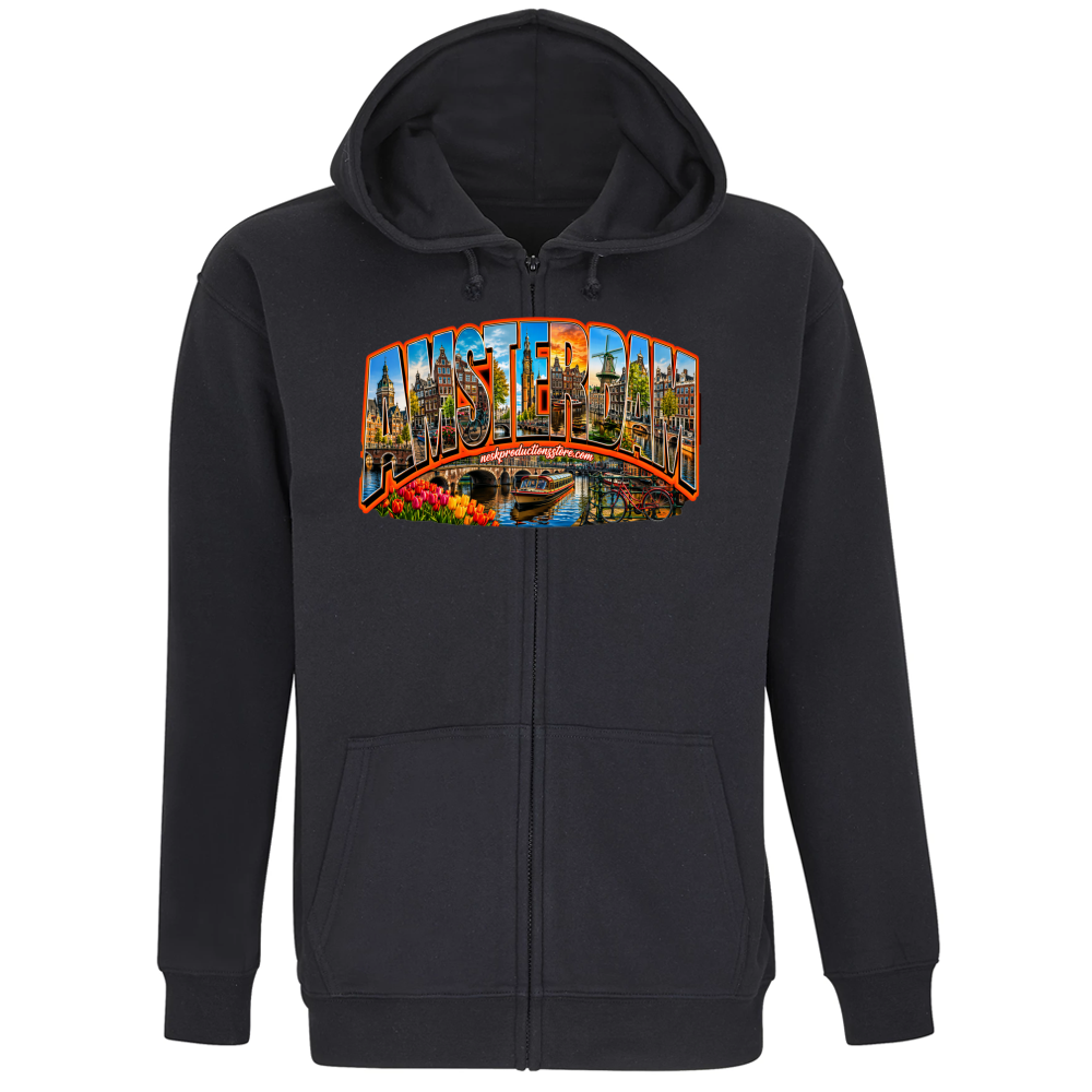 Felpa Premium Cappuccio Zip linea amsterdam