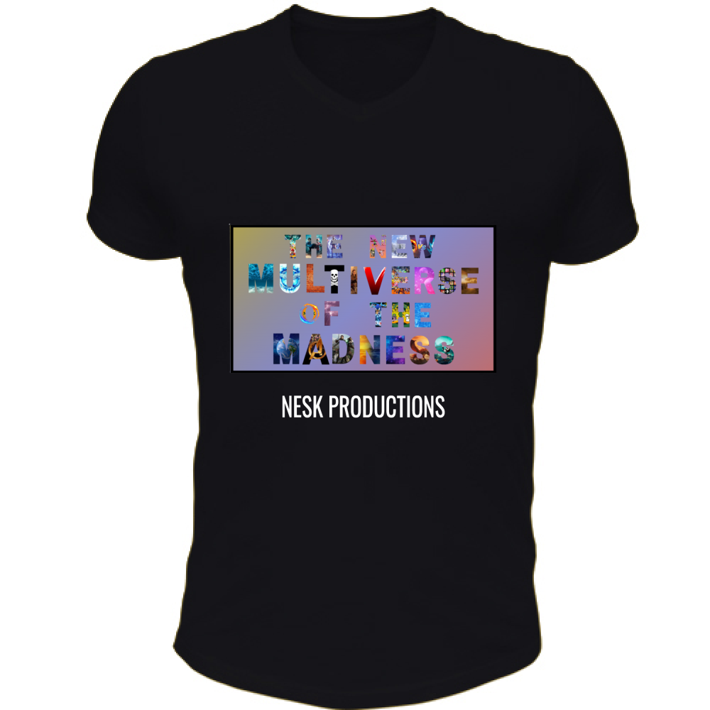 T-Shirt Unisex Scollo V T-Shirt del Multiverso con Sfondo a Colori