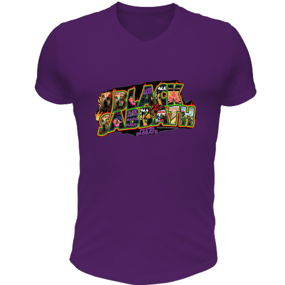T-Shirt Unisex Scollo V linea Black Sabbath A