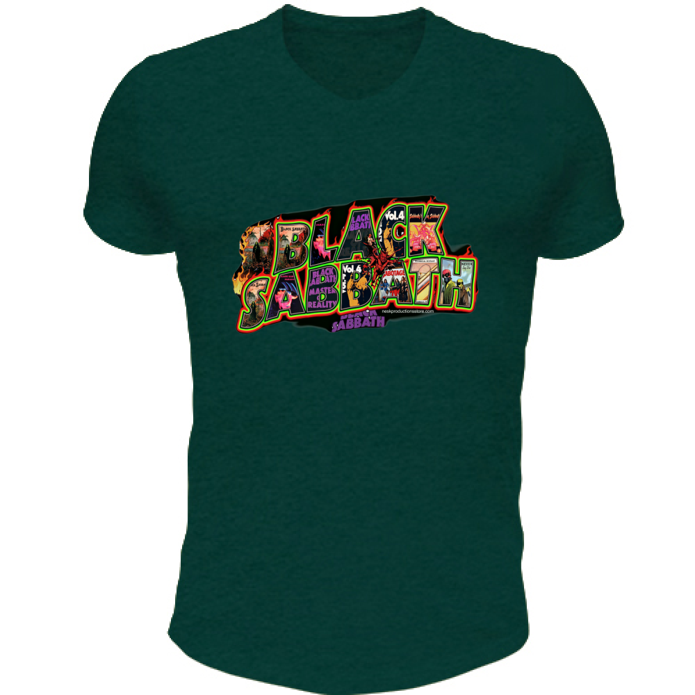 T-Shirt Unisex Scollo V linea Black Sabbath A