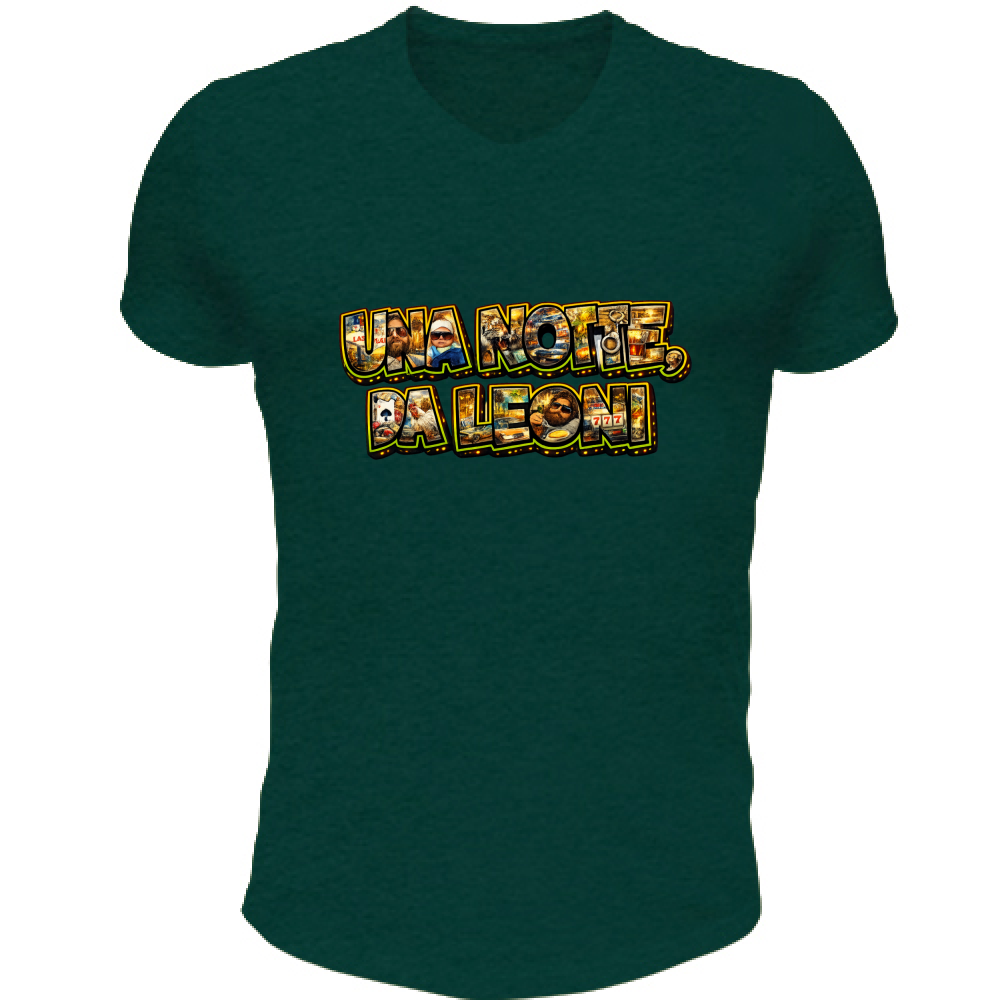T-Shirt Unisex Scollo V Maglietta una Notte da Leoni