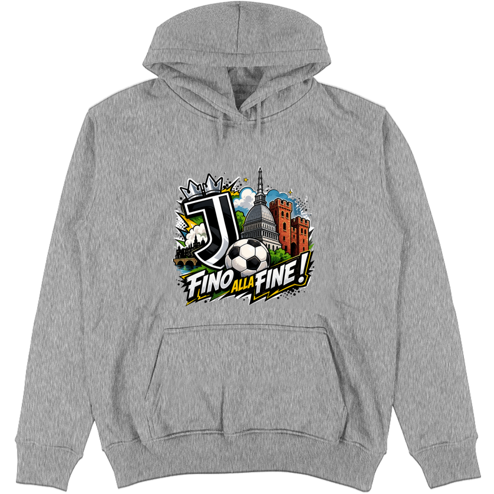 Felpa Unisex con Cappuccio linea Juve fino alla fine