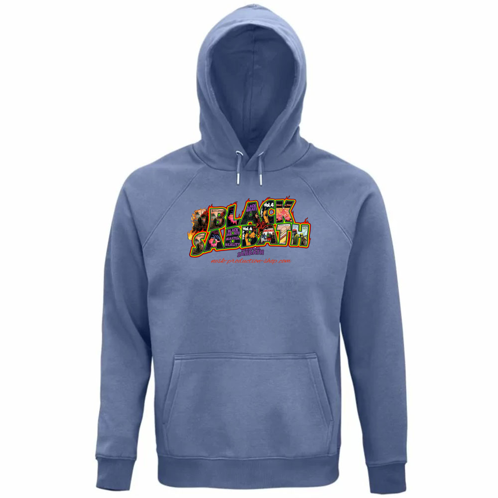 Felpa Organica Unisex Cappuccio linea black sabbath