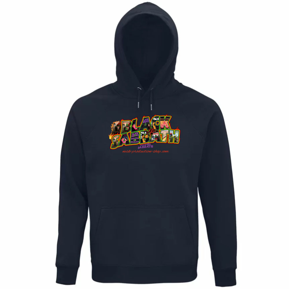 Felpa Organica Unisex Cappuccio linea black sabbath
