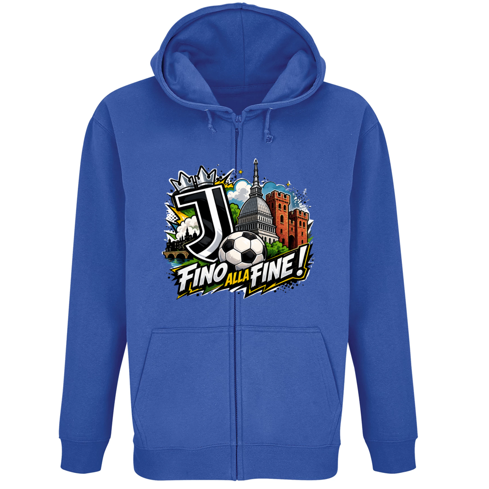 Felpa Premium Cappuccio Zip linea Juve fino alla fine