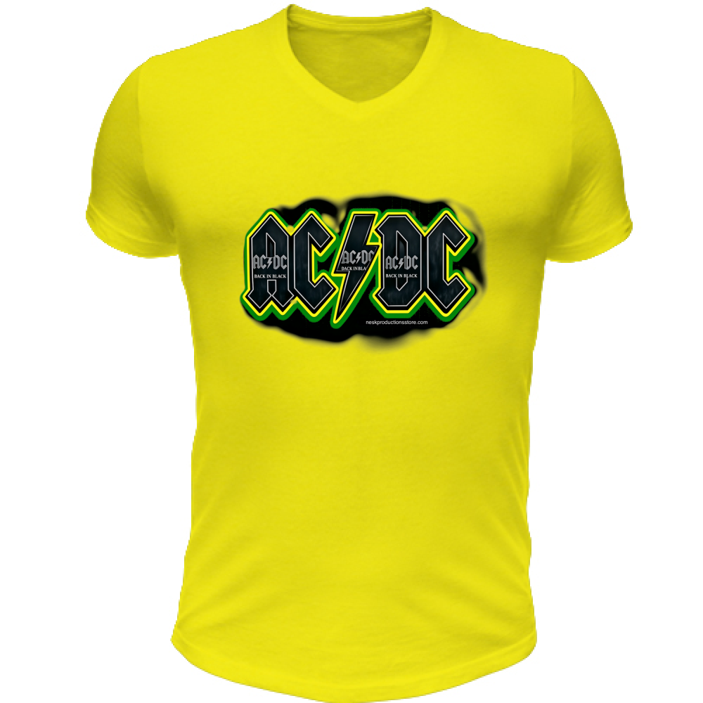T-Shirt Unisex Scollo V linea AC/DC   A