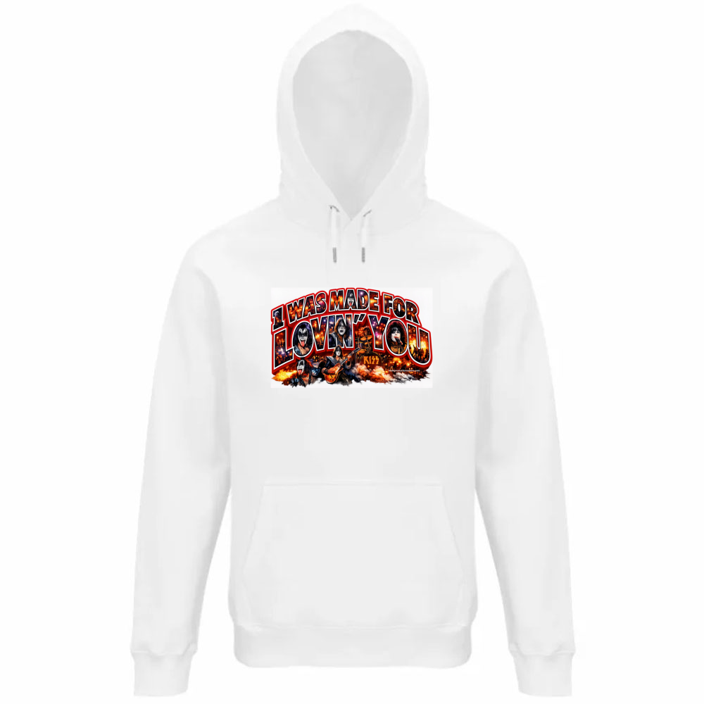 Felpa Organica Unisex Cappuccio linea i was made for lovin you 1A