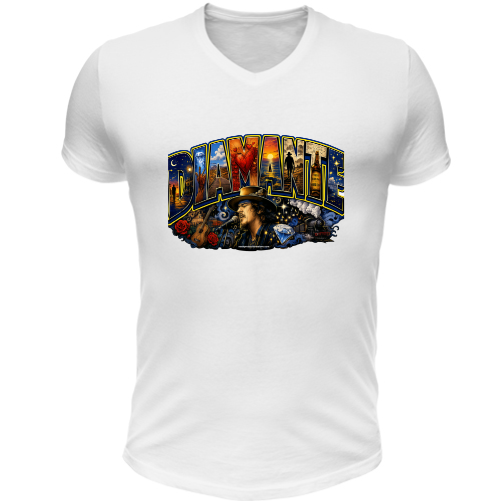 T-Shirt Unisex Scollo V linea Diamante Zucchero
