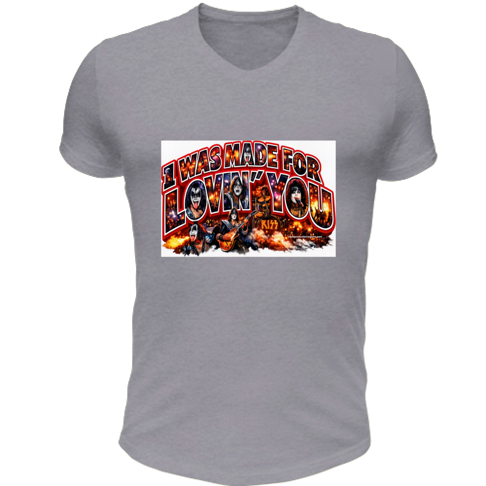 T-Shirt Unisex Scollo V linea i was made for lovin you 1A